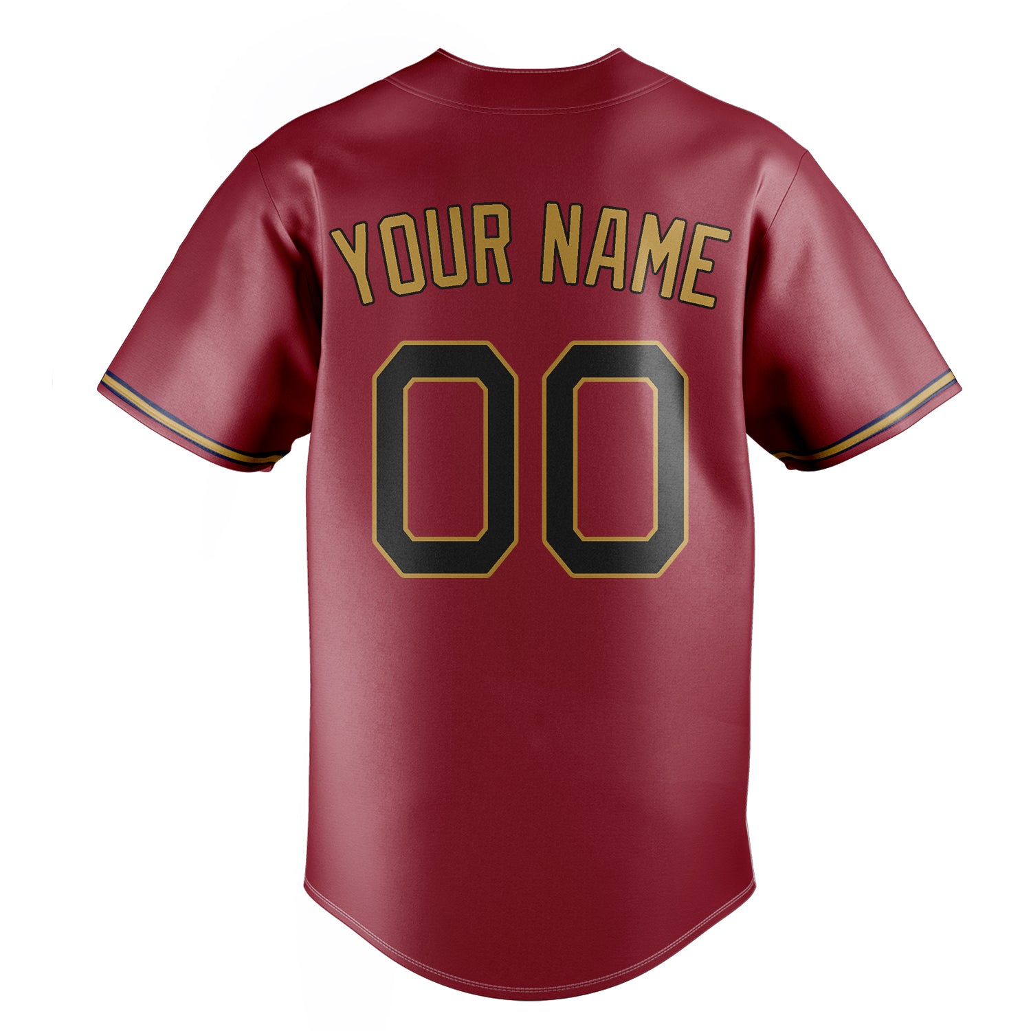 Personalized Maroon & Old Gold Color Fan Baseball Jersey