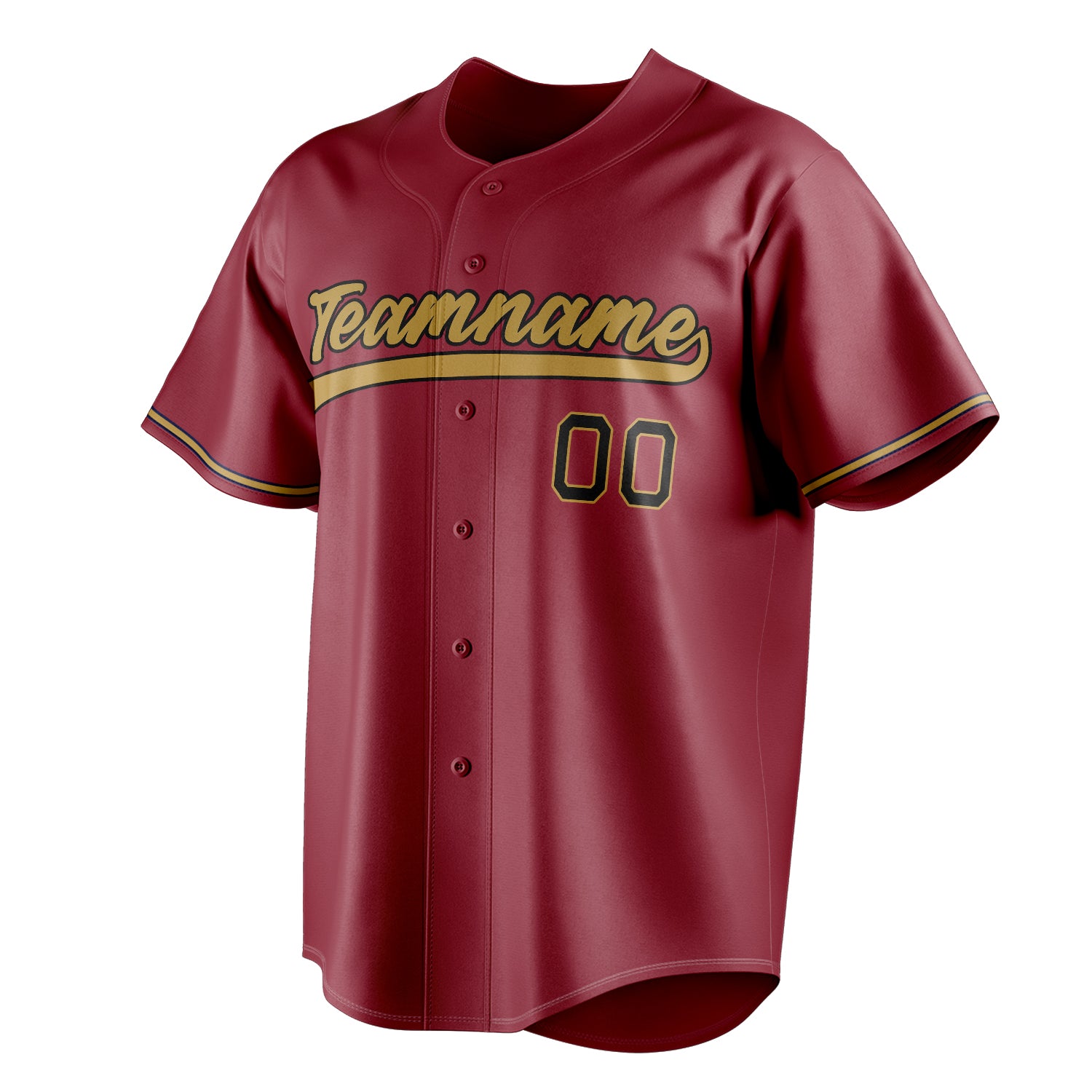Personalized Maroon & Old Gold Color Fan Baseball Jersey