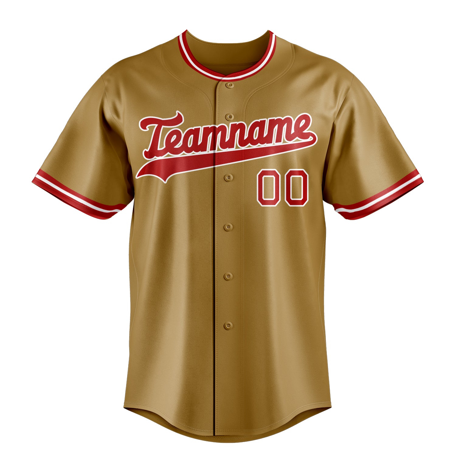Personalized Old Gold & Red Color Fan Baseball Jersey