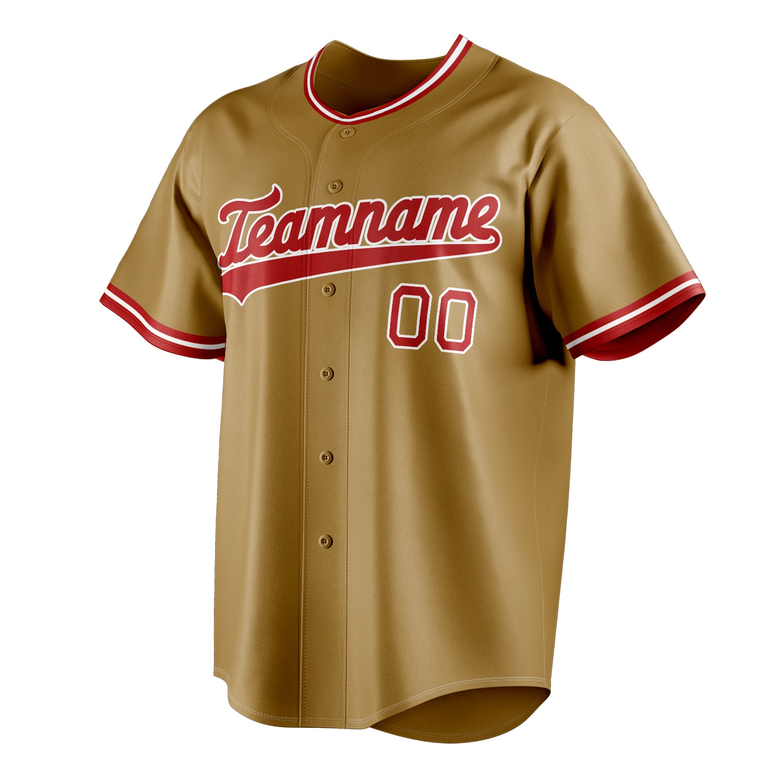 Personalized Old Gold & Red Color Fan Baseball Jersey