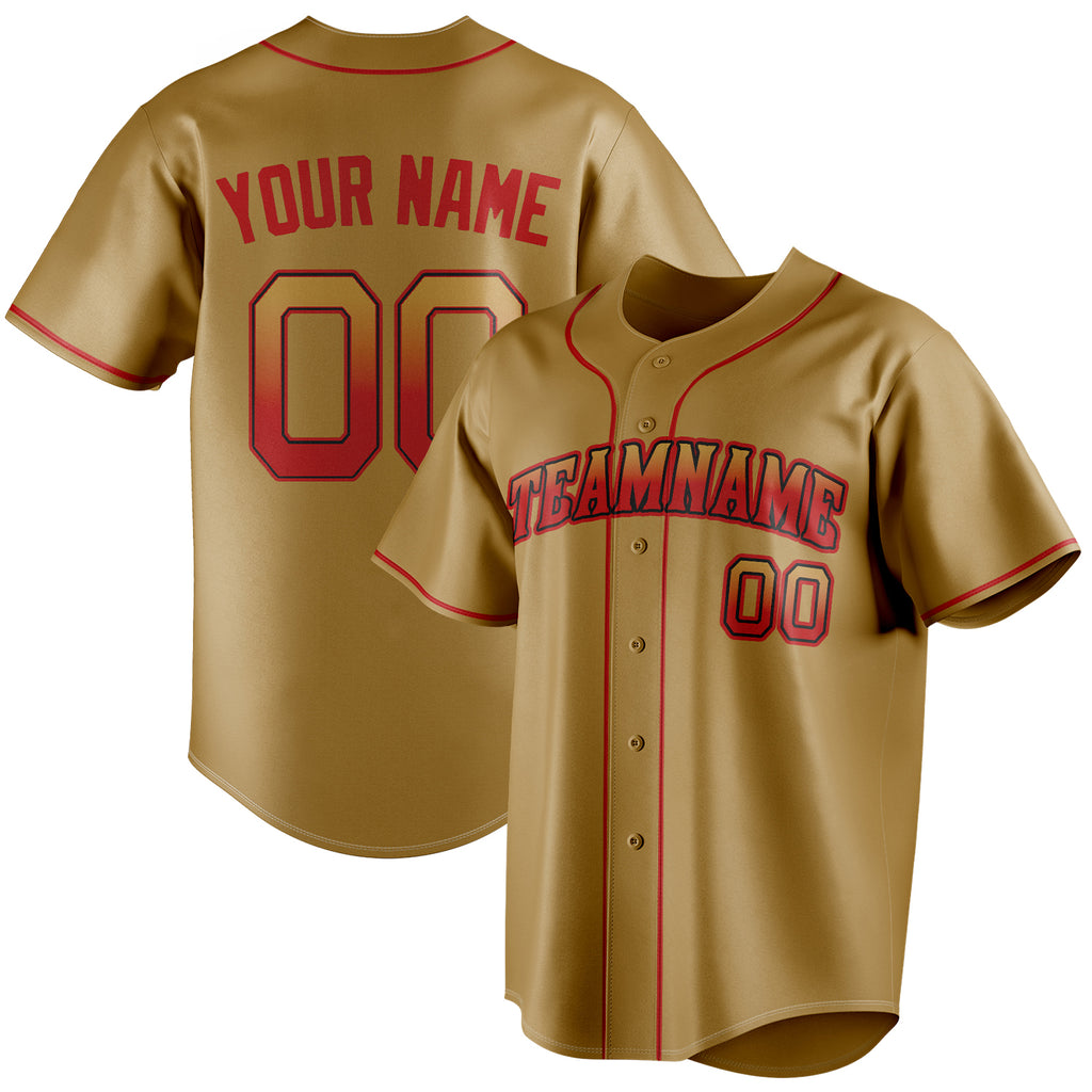 Personalized Old Gold & Red Color Fan Baseball Jersey BB01240531WX521