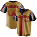 Personalized Old Gold & Navy 3 Colors Arm Shapes Fan Baseball Jersey BB01240531WX522