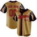 Personalized Old Gold & Black 3 Colors Arm Shapes Fan Baseball Jersey BB01240531WX524