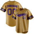 Personalized Old Gold & Purple Color Fan Baseball Jersey BB01240531WX529
