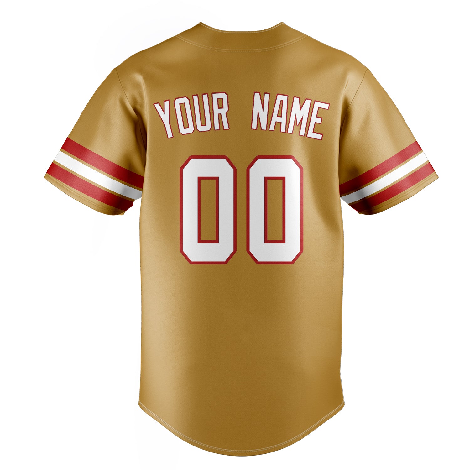 Personalized Old Gold & White Color Fan Baseball Jersey