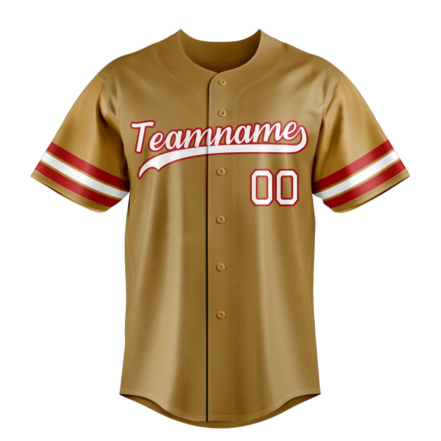 Personalized Old Gold & White Color Fan Baseball Jersey