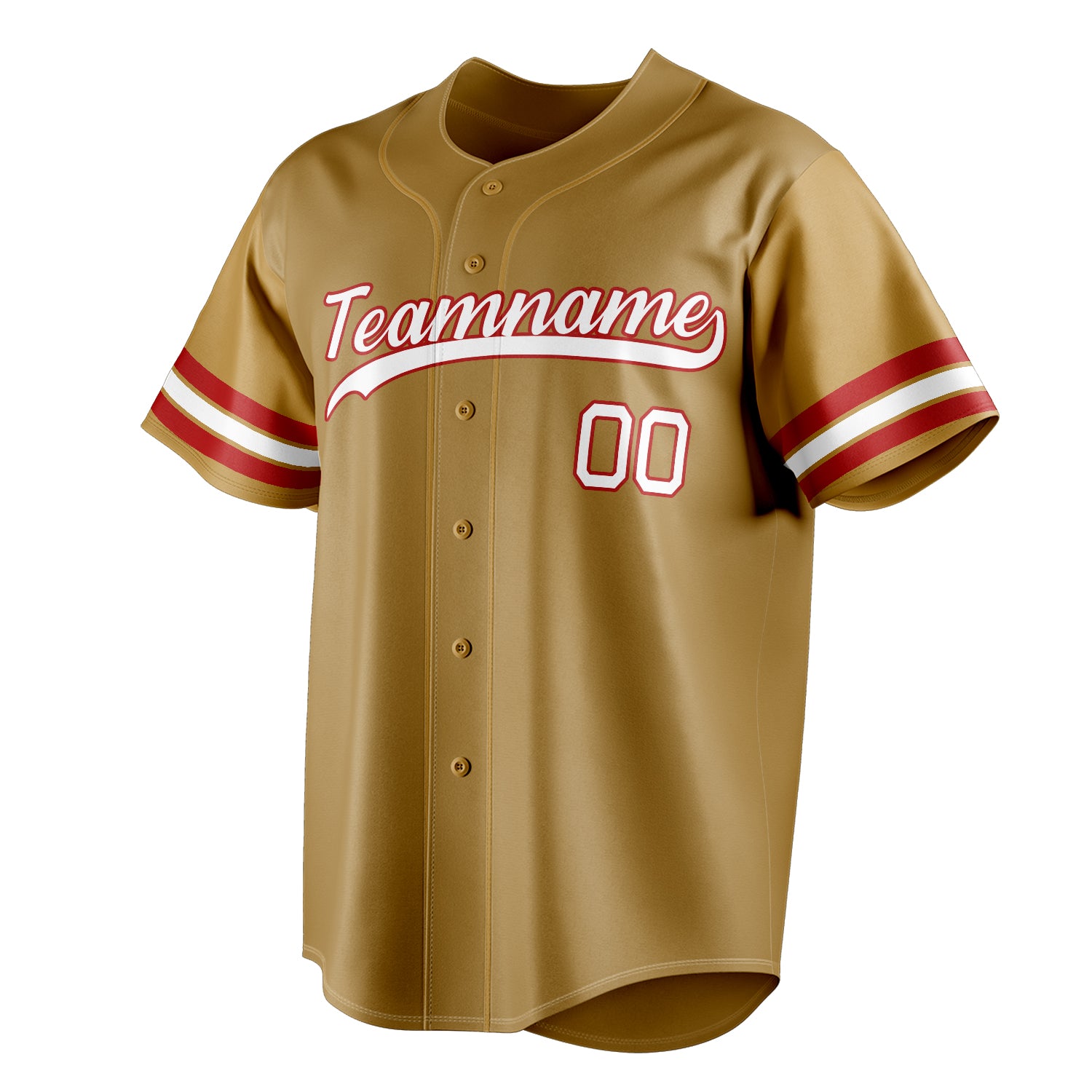 Personalized Old Gold & White Color Fan Baseball Jersey