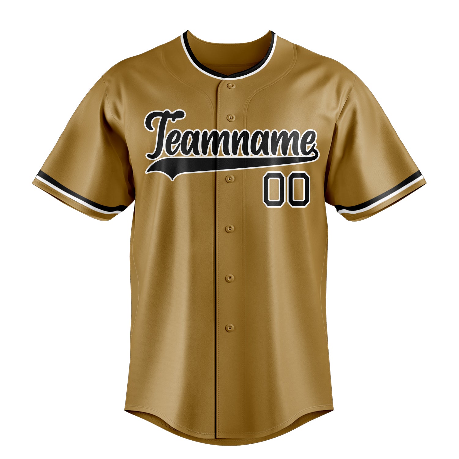 Personalized Old Gold & Black Color Fan Baseball Jersey