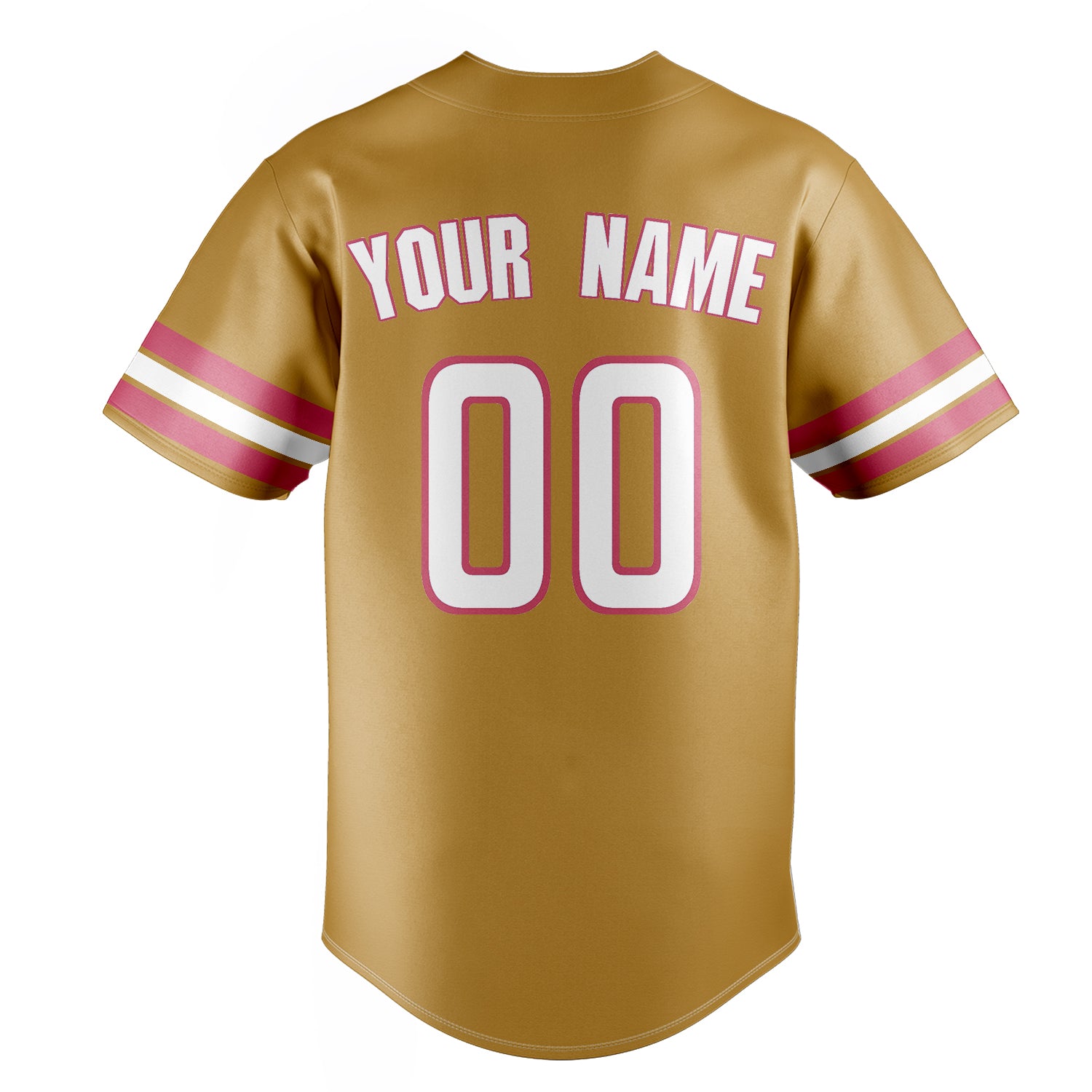 Personalized Old Gold & White Color Fan Baseball Jersey