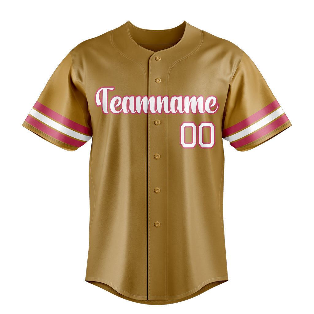 Personalized Old Gold & White Color Fan Baseball Jersey