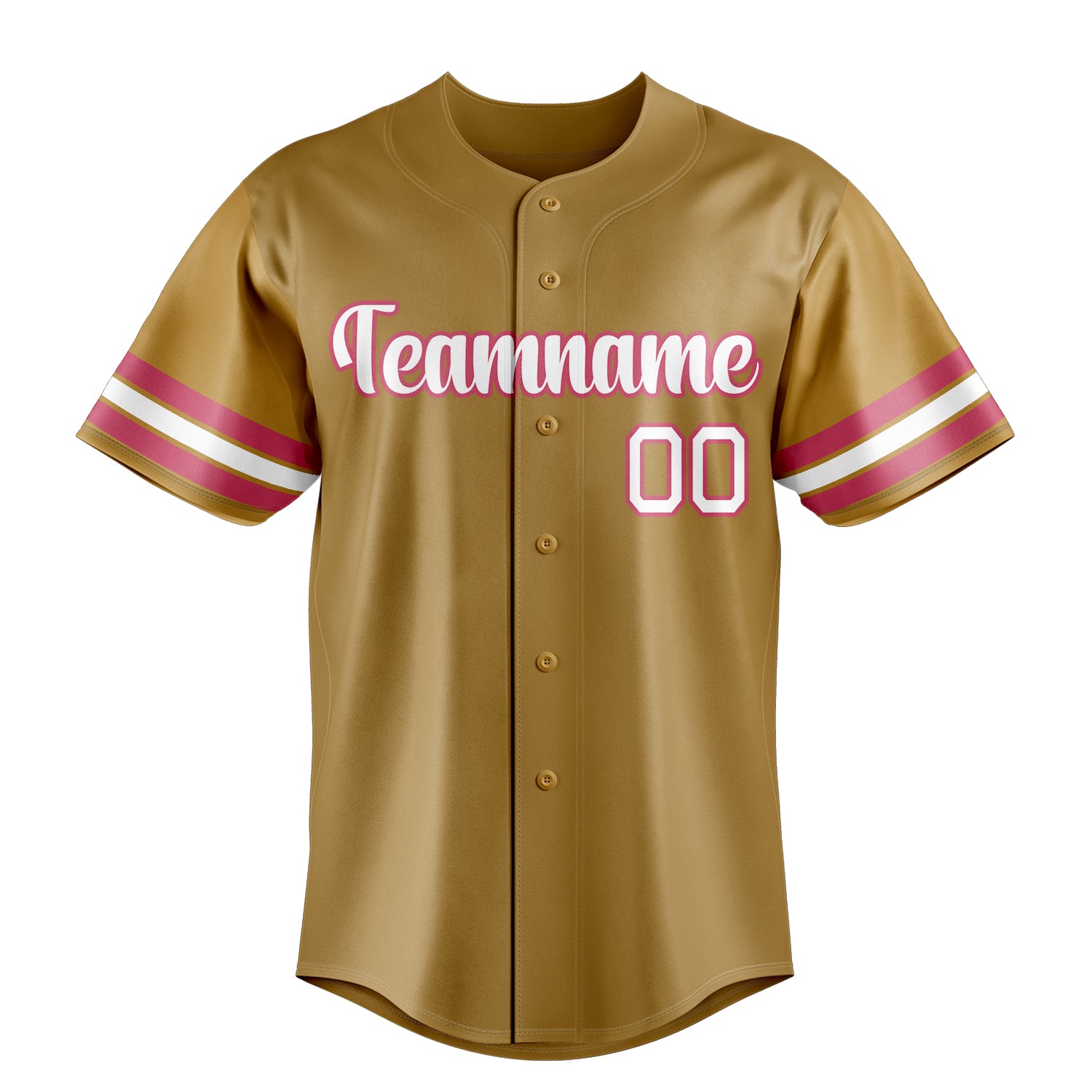 Personalized Old Gold & White Color Fan Baseball Jersey