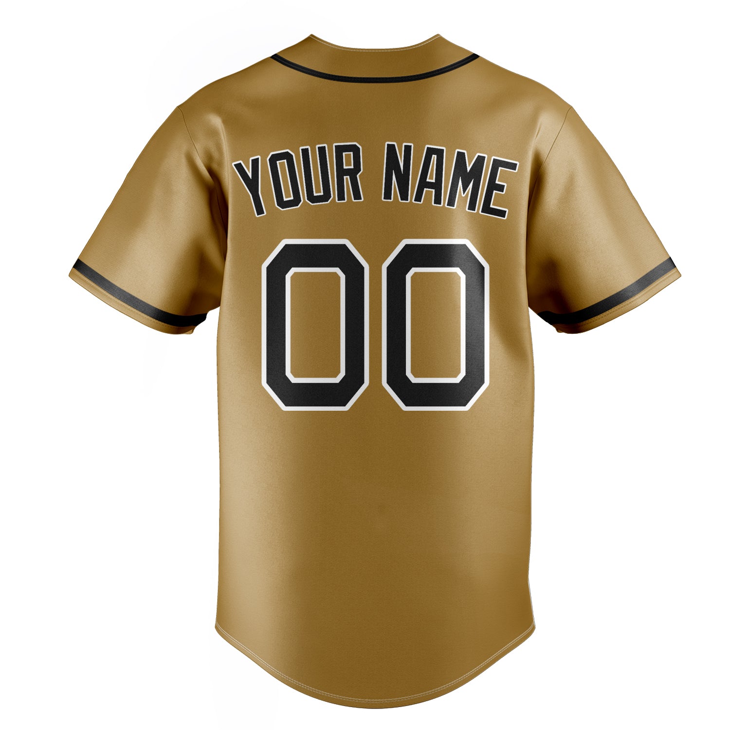 Personalized Old Gold & Black Color Fan Baseball Jersey