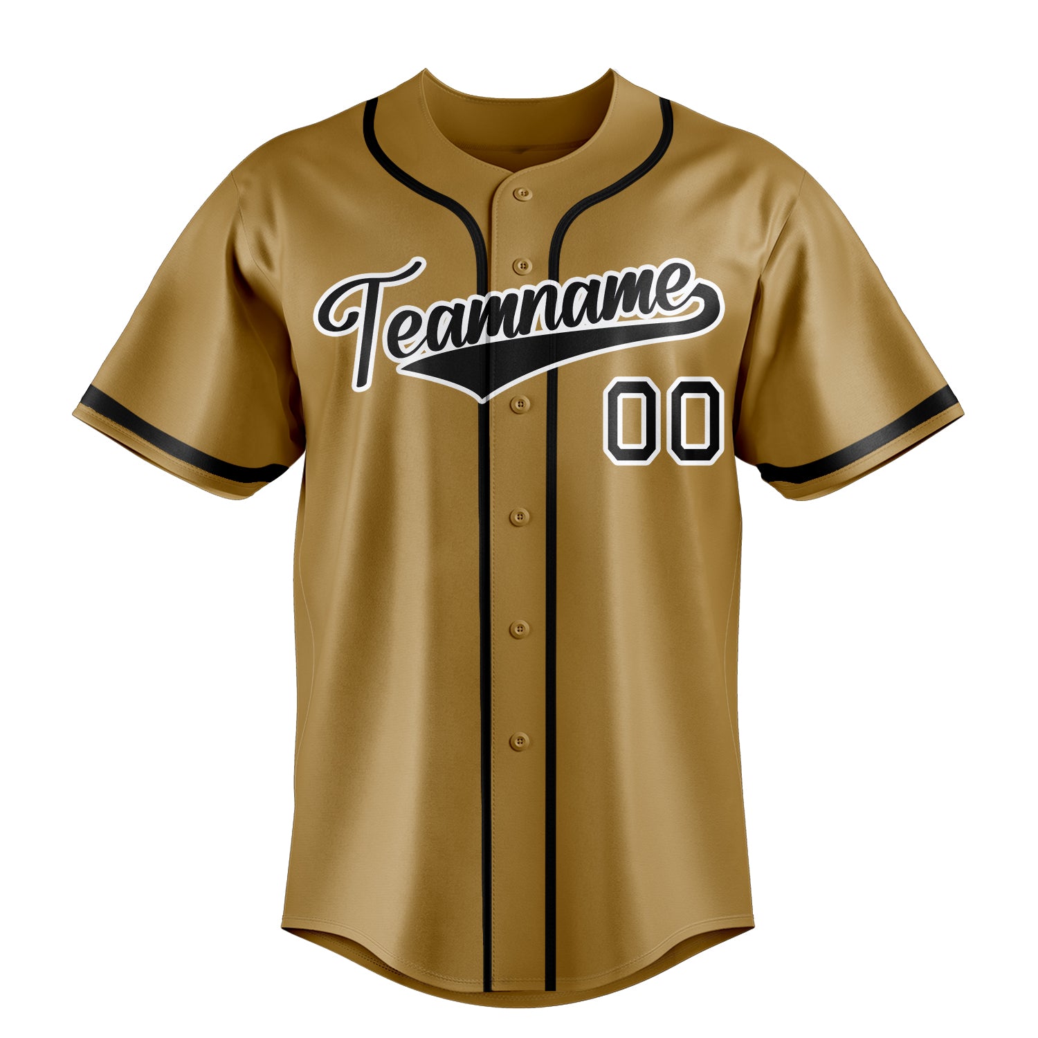 Personalized Old Gold & Black Color Fan Baseball Jersey
