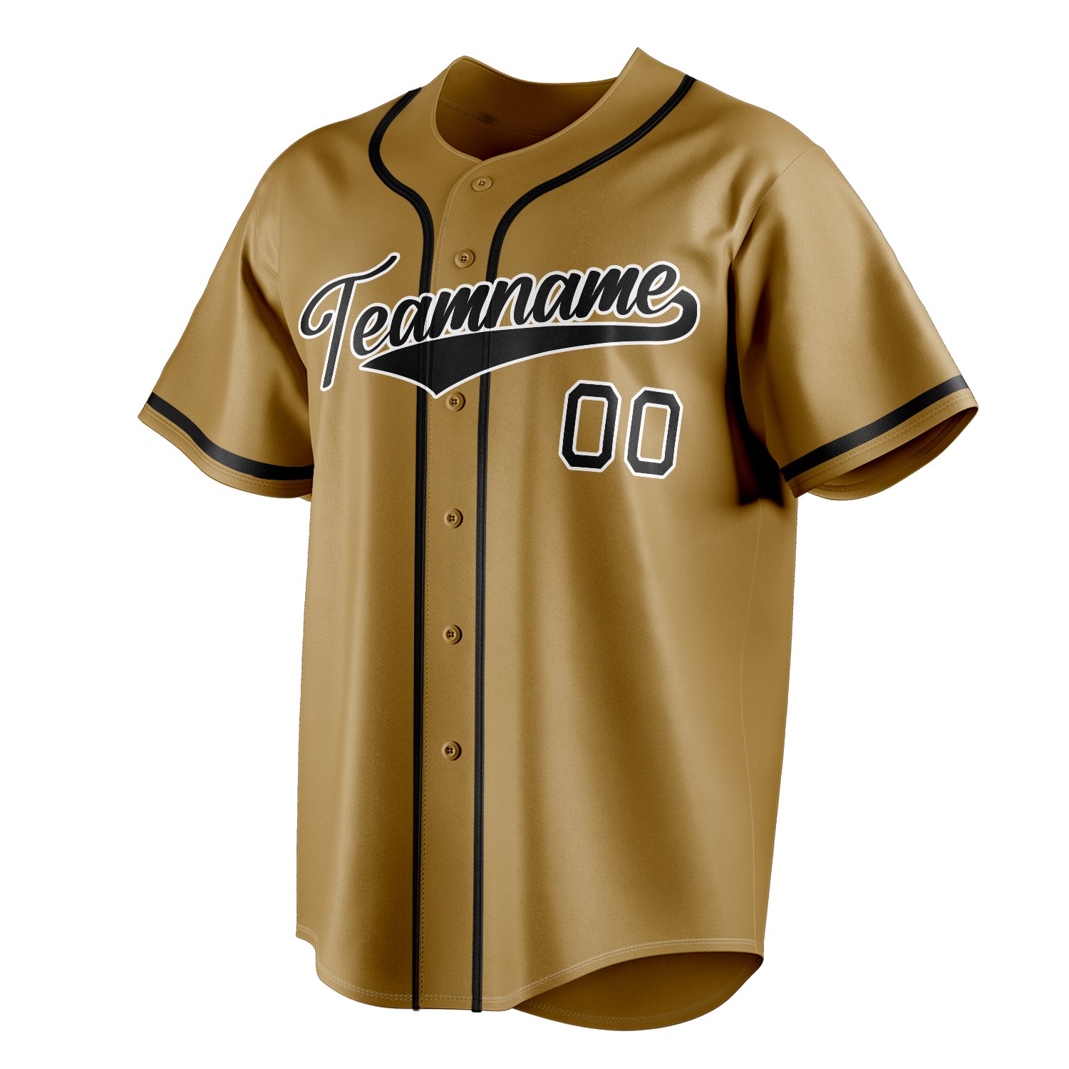 Personalized Old Gold & Black Color Fan Baseball Jersey