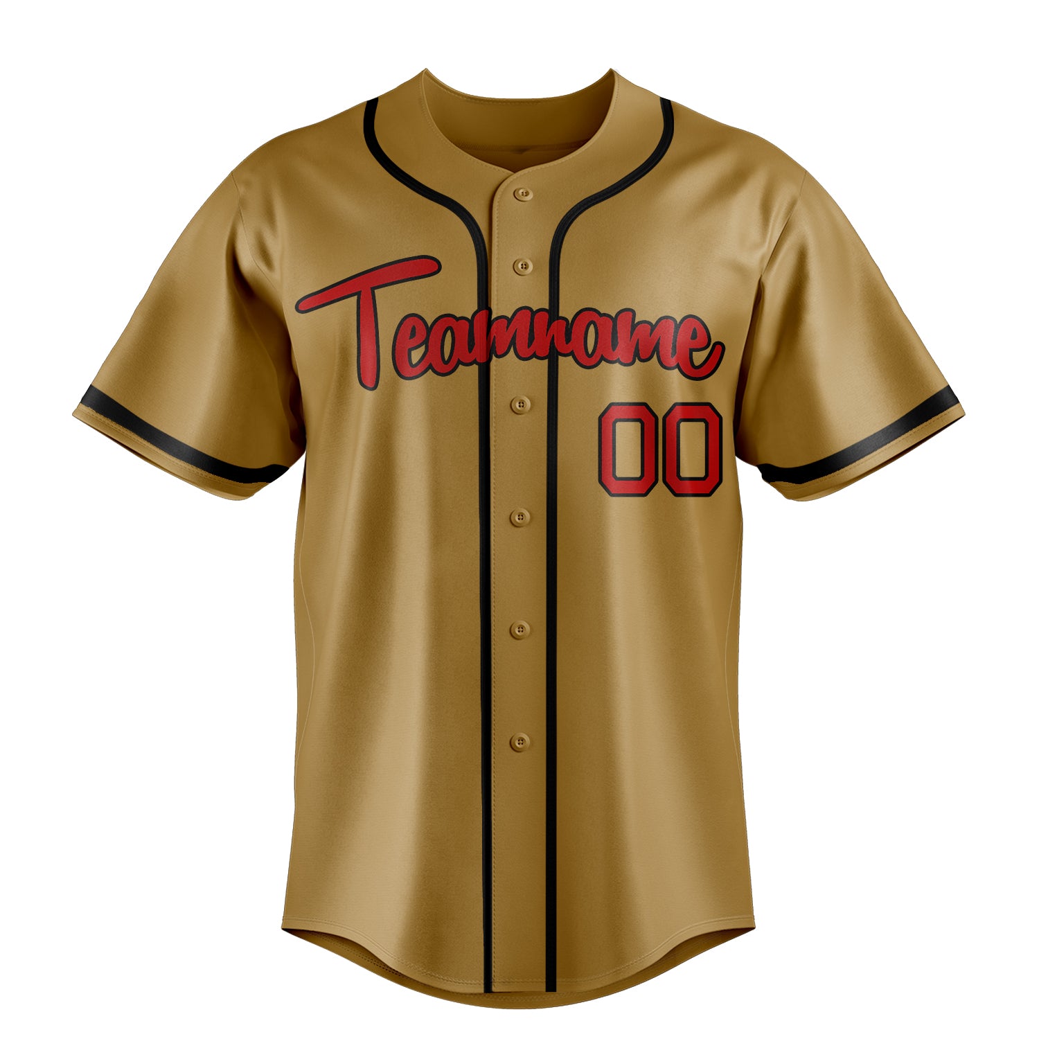 Personalized Old Gold & Red Color Fan Baseball Jersey