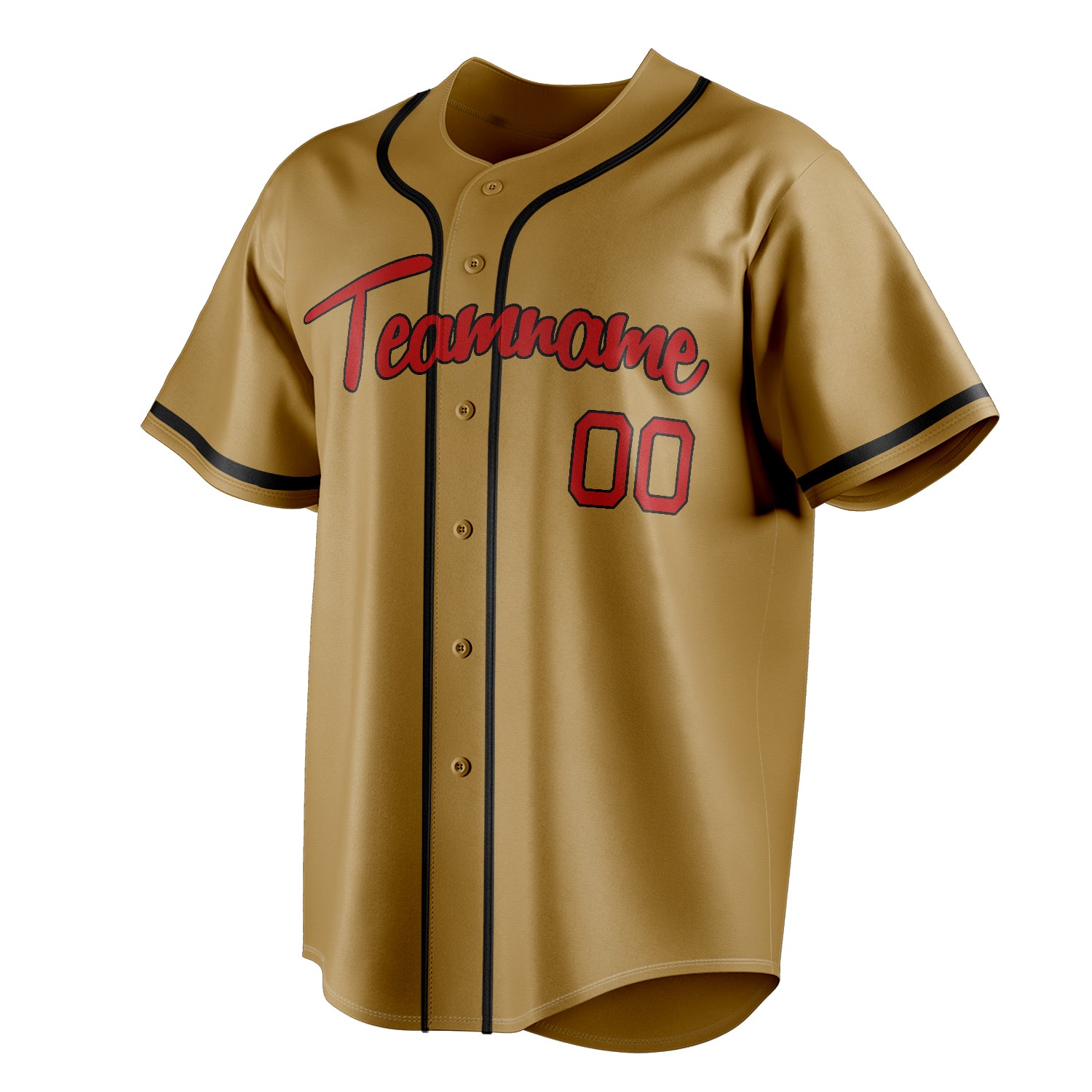 Personalized Old Gold & Red Color Fan Baseball Jersey