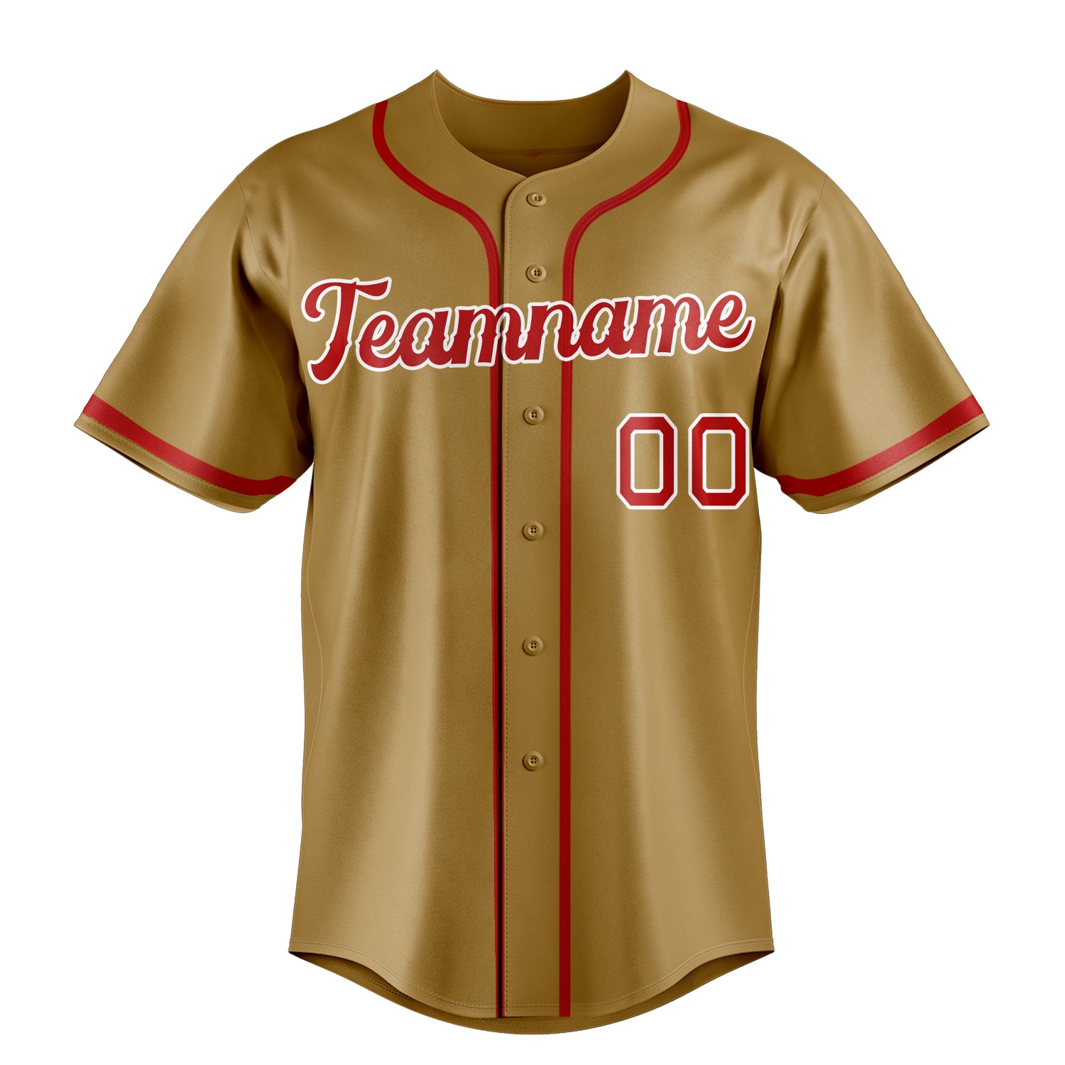 Personalized Old Gold & Red Color Fan Baseball Jersey