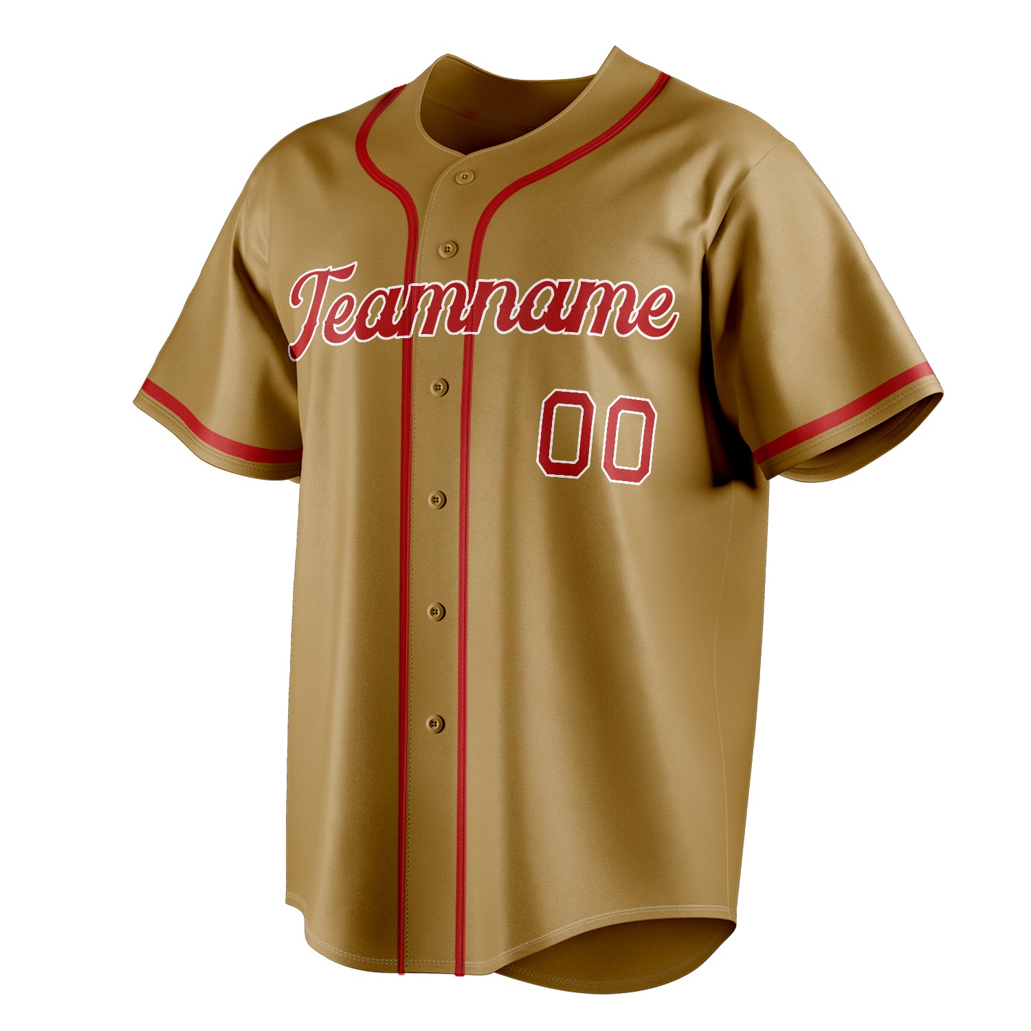 Personalized Old Gold & Red Color Fan Baseball Jersey