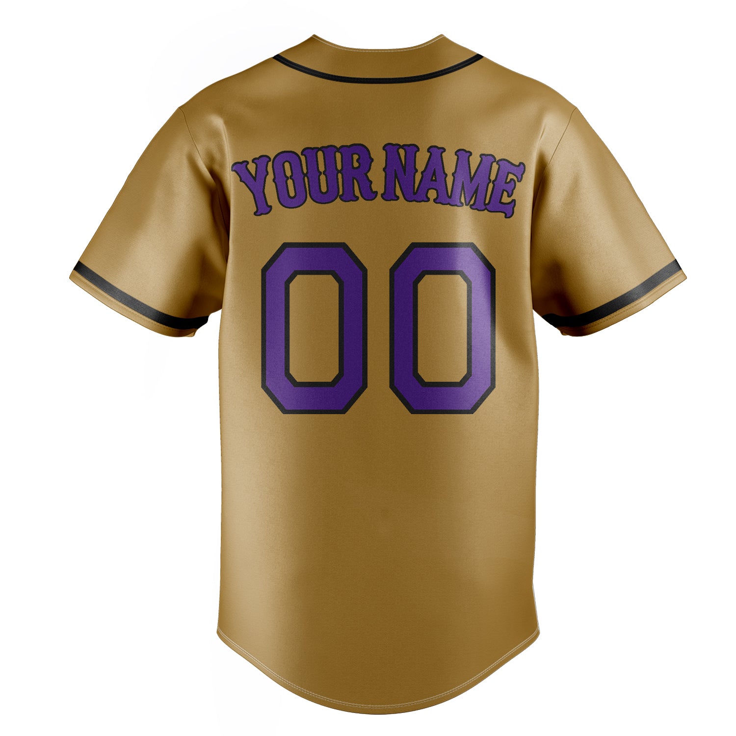 Personalized Old Gold & Purple Color Fan Baseball Jersey