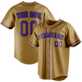 Personalized Old Gold & Purple Color Fan Baseball Jersey BB01240531WX537