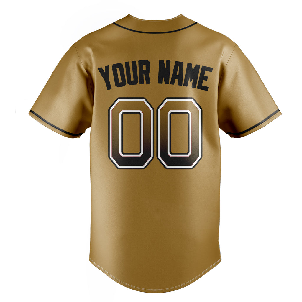 Personalized Old Gold & Black Color Fan Baseball Jersey