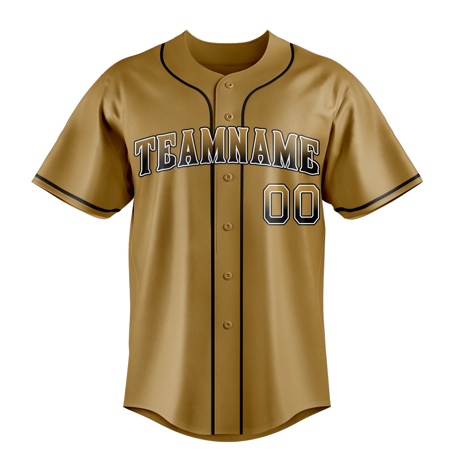 Personalized Old Gold & Black Color Fan Baseball Jersey