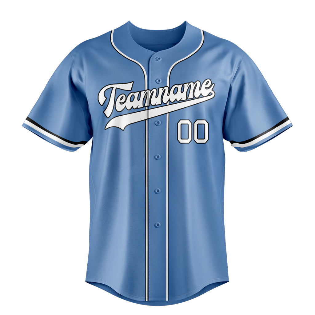 Personalized Light Blue & White Color Fan Baseball Jersey