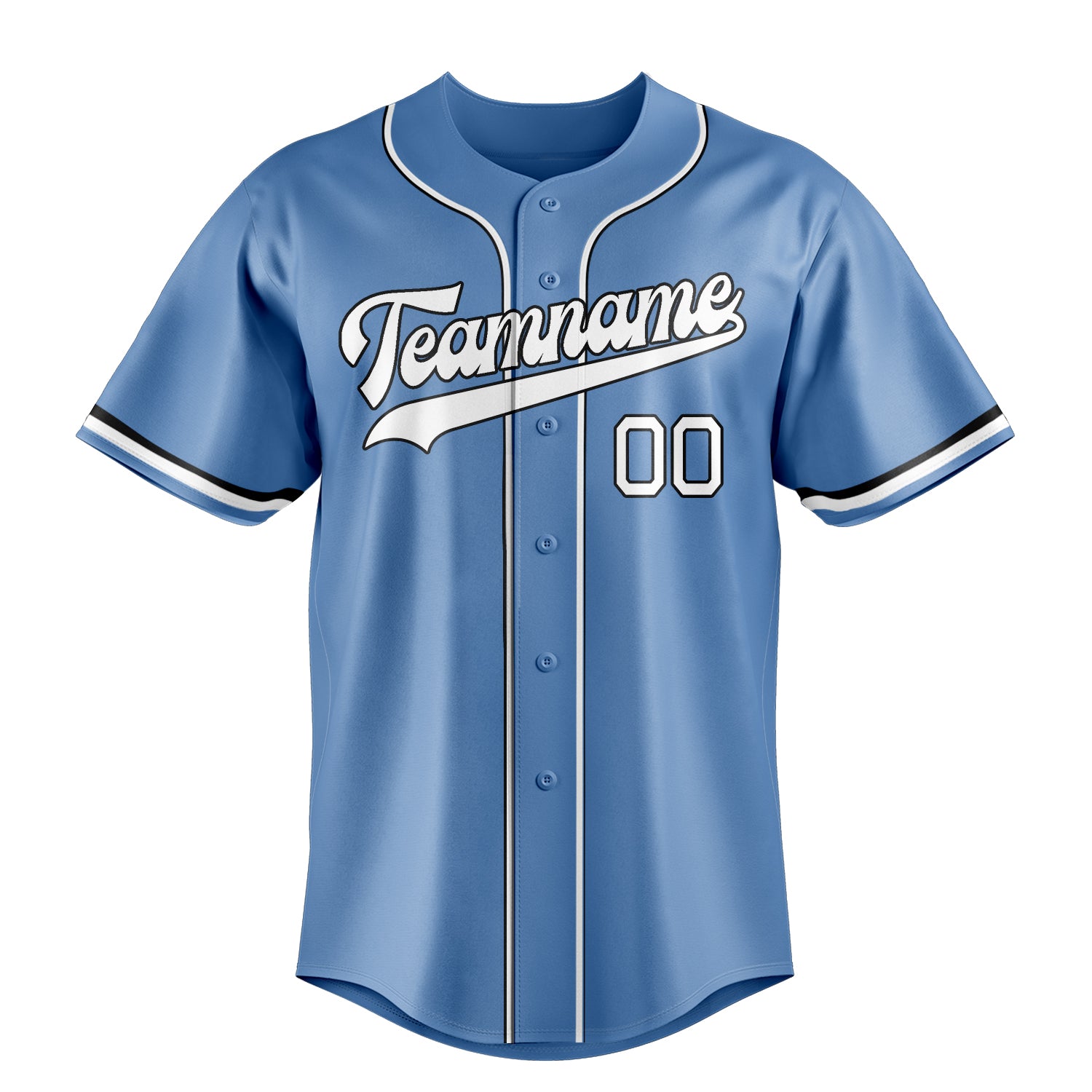 Personalized Light Blue & White Color Fan Baseball Jersey