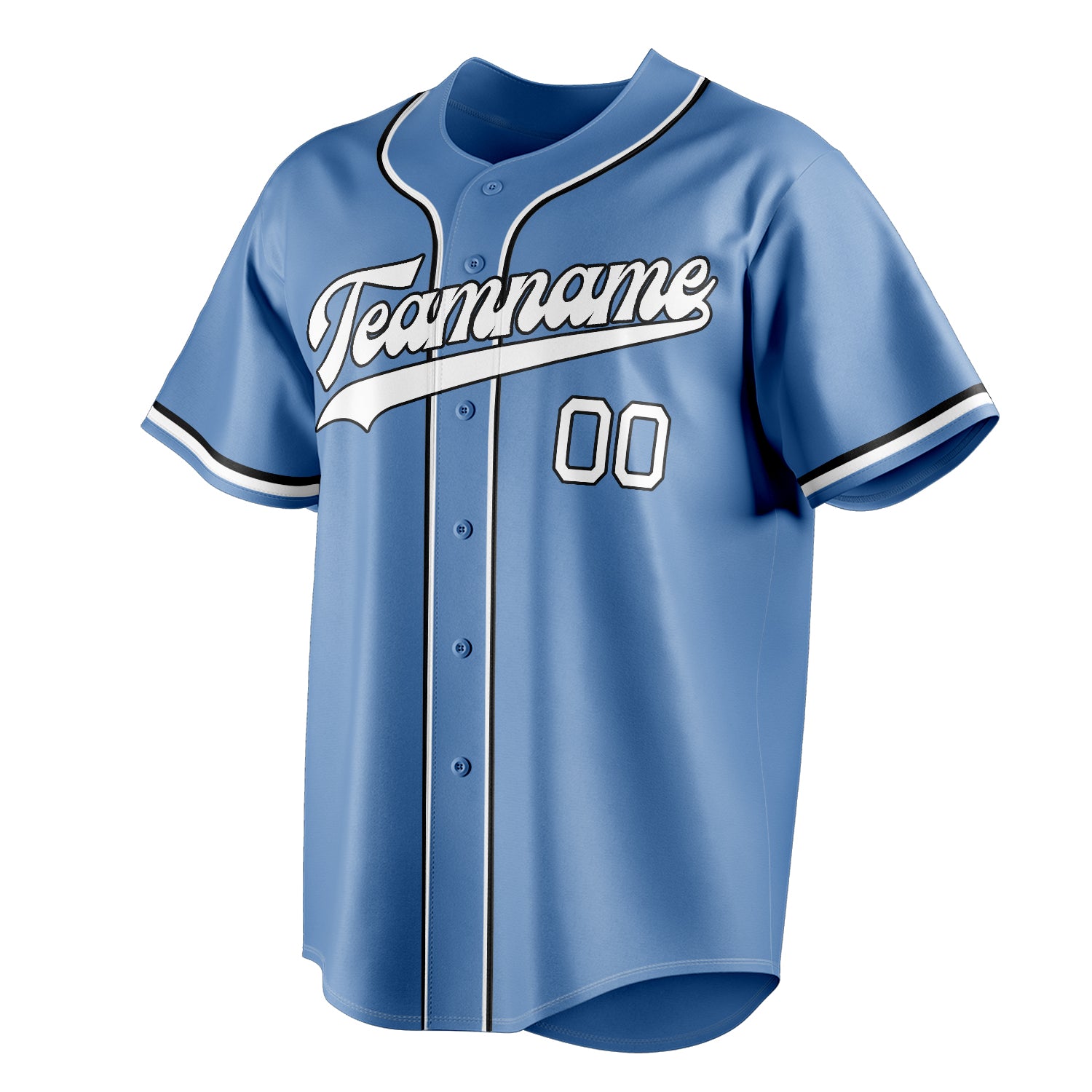 Personalized Light Blue & White Color Fan Baseball Jersey