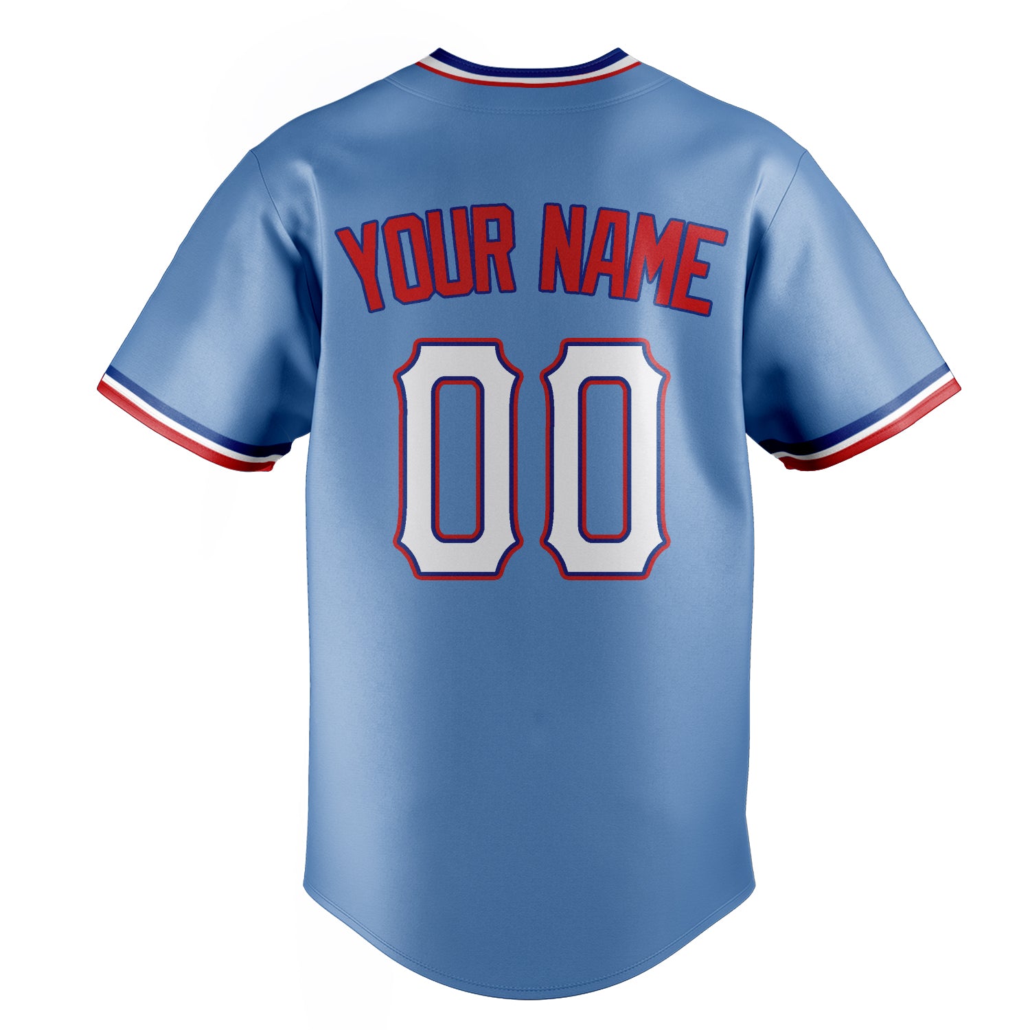 Personalized Light Blue & White Color Fan Baseball Jersey