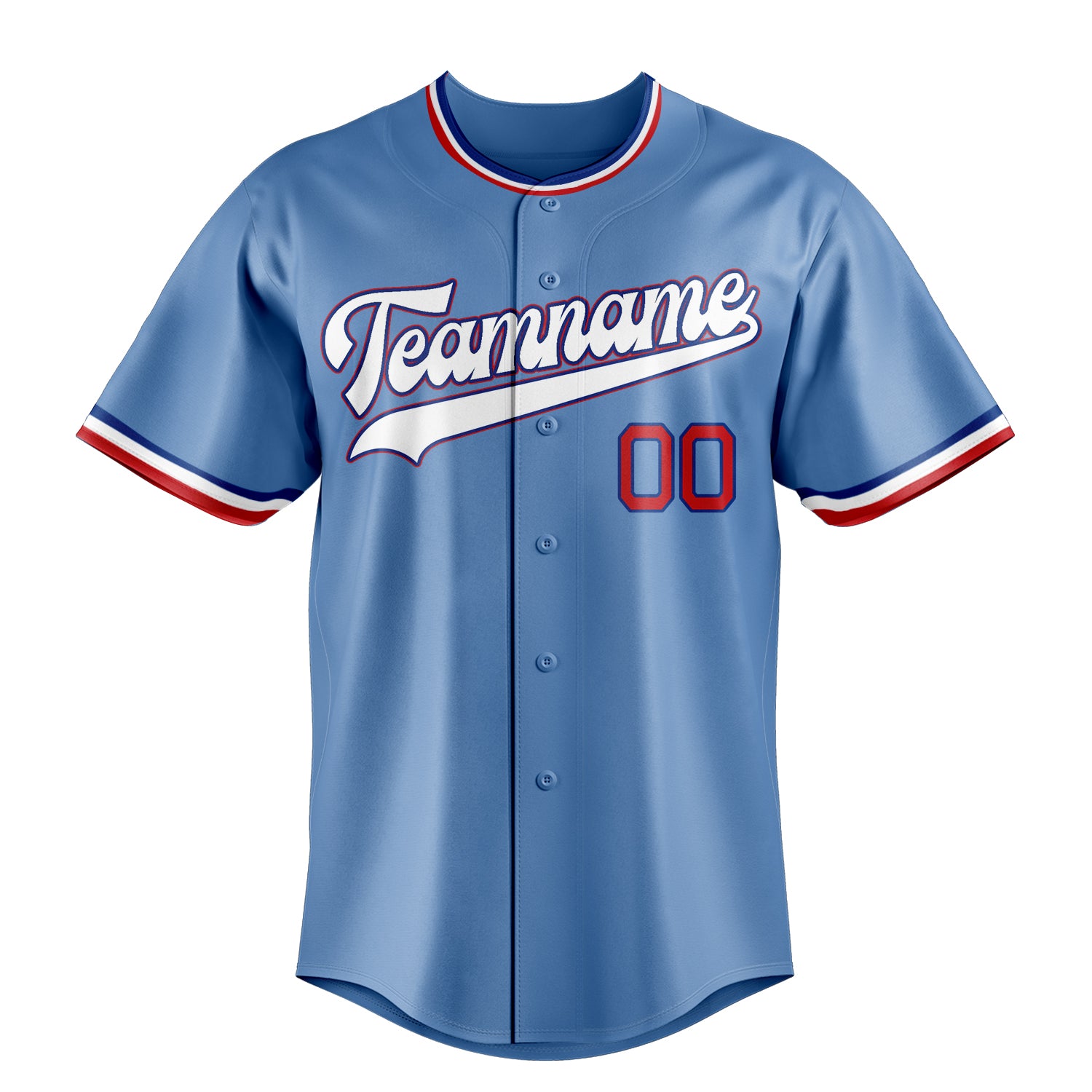 Personalized Light Blue & White Color Fan Baseball Jersey