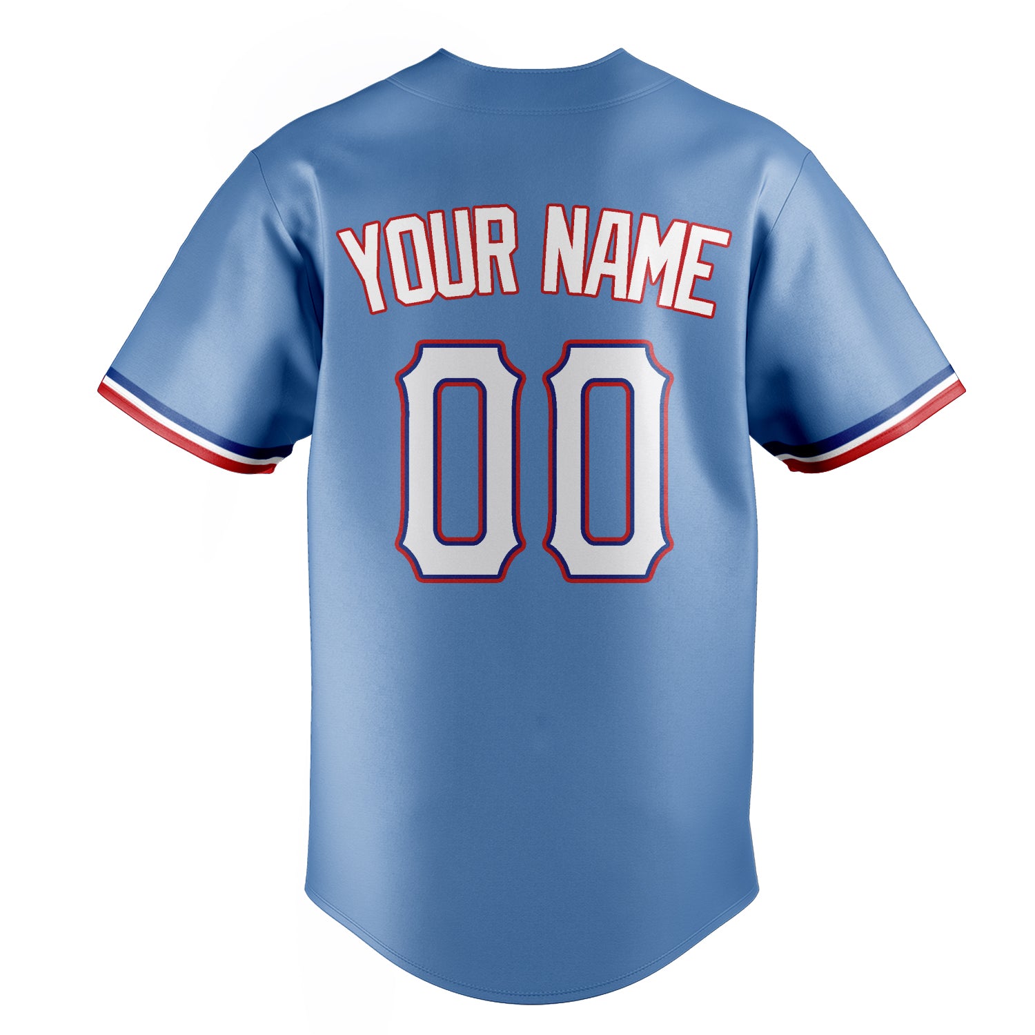 Personalized Light Blue & White Color Fan Baseball Jersey