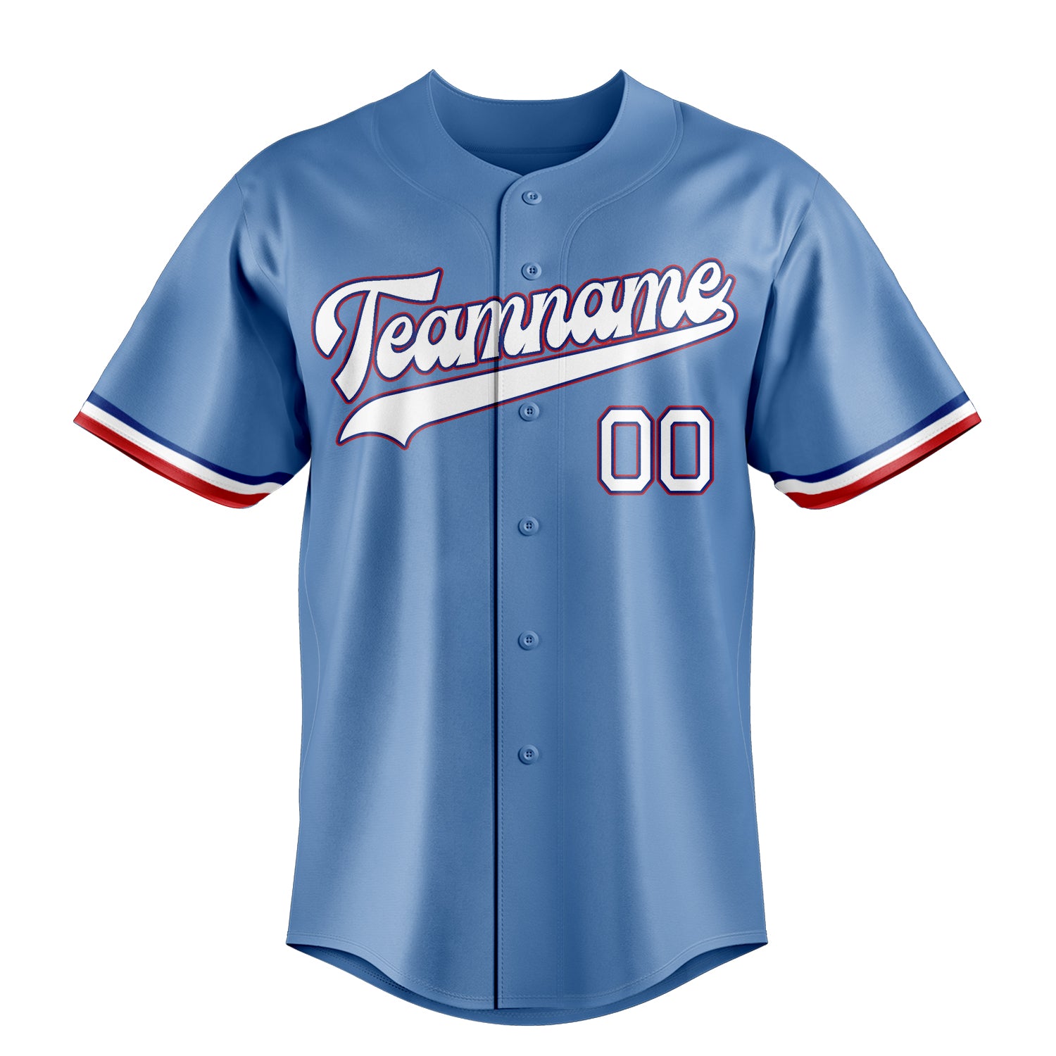 Personalized Light Blue & White Color Fan Baseball Jersey