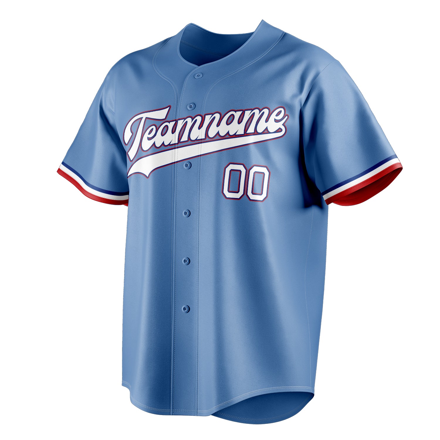 Personalized Light Blue & White Color Fan Baseball Jersey