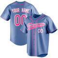Personalized Light Blue & Pink Pink Pinstripe Fan Baseball Jersey BB01240531WY464