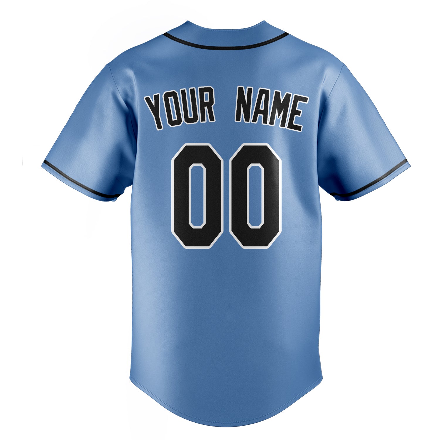 Personalized Light Blue & Black Color Fan Baseball Jersey