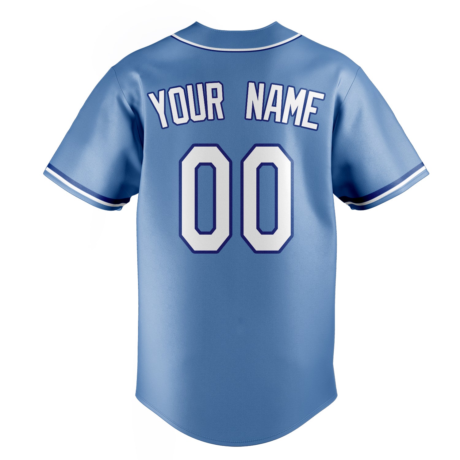 Personalized Light Blue & White Color Fan Baseball Jersey