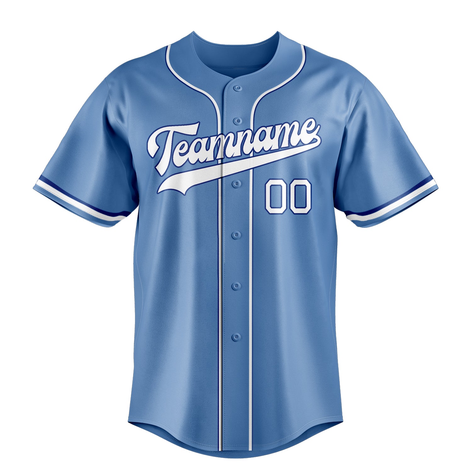 Personalized Light Blue & White Color Fan Baseball Jersey