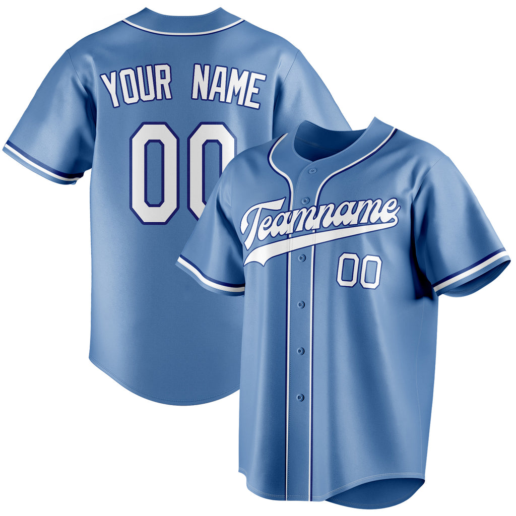 Personalized Light Blue & White Color Fan Baseball Jersey BB01240531WY468