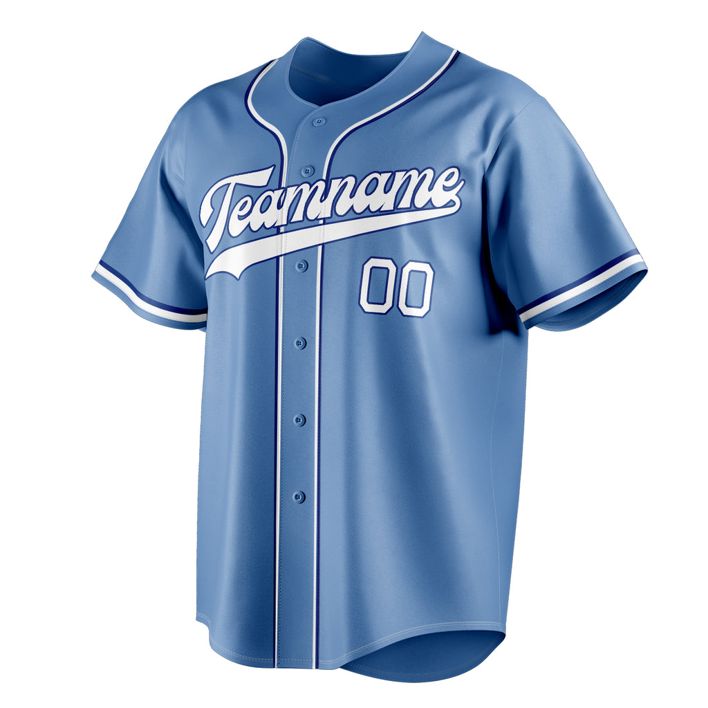 Personalized Light Blue & White Color Fan Baseball Jersey