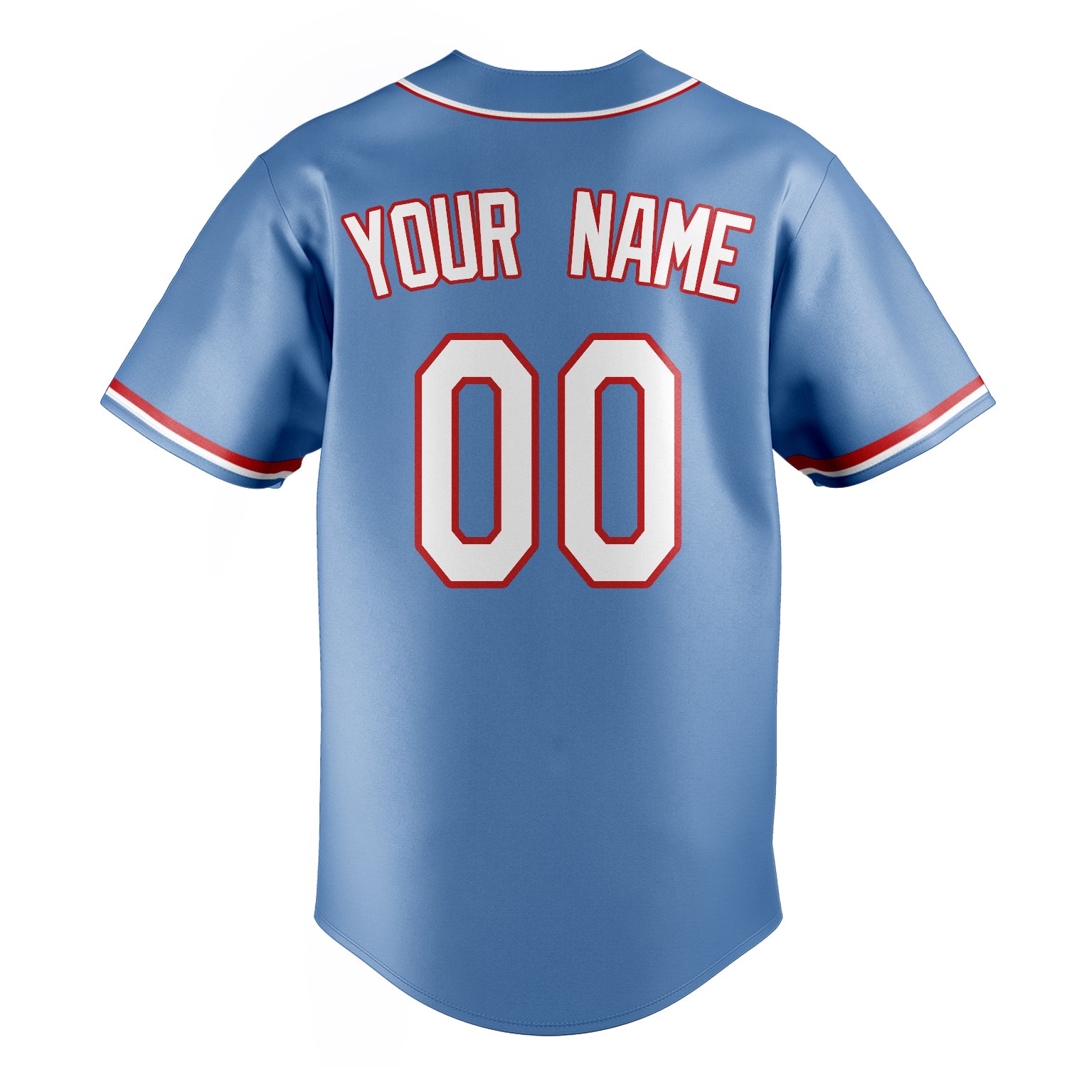 Personalized Light Blue & White Color Fan Baseball Jersey