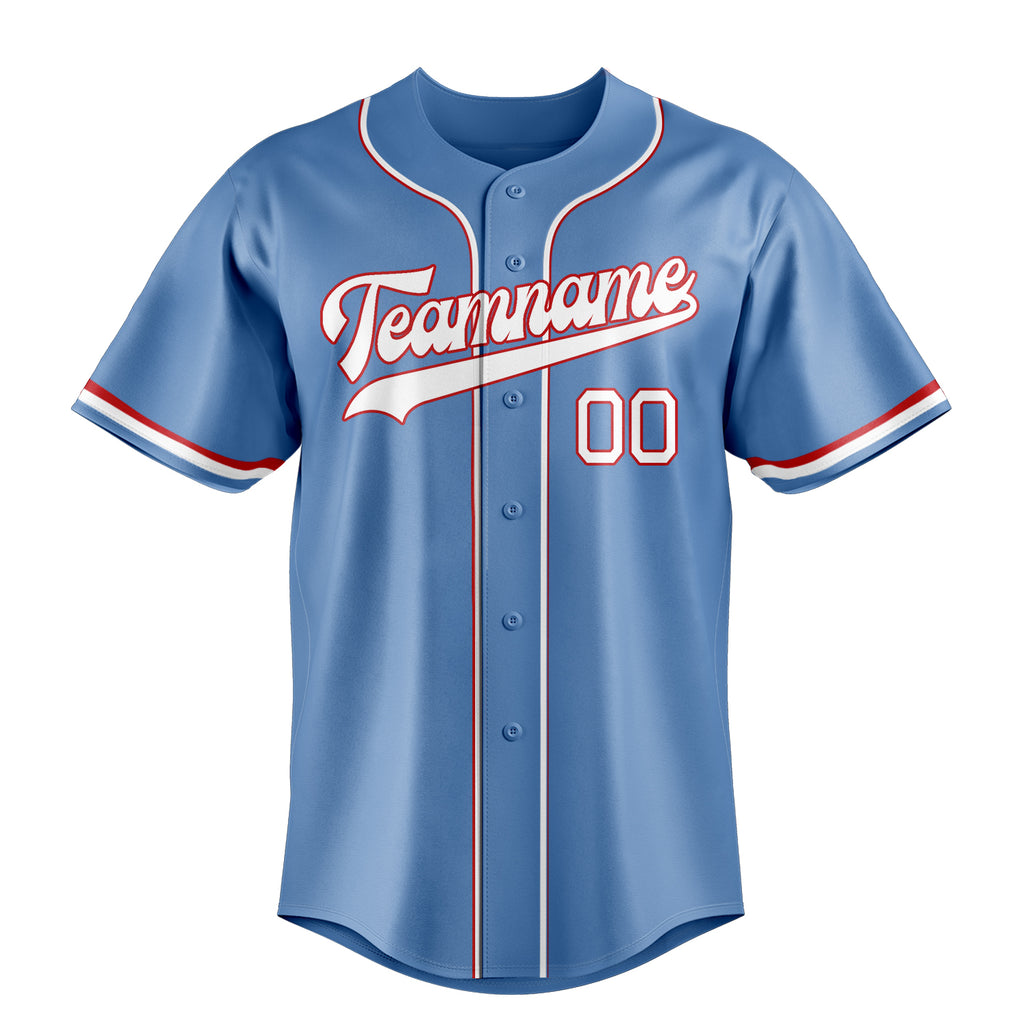 Personalized Light Blue & White Color Fan Baseball Jersey