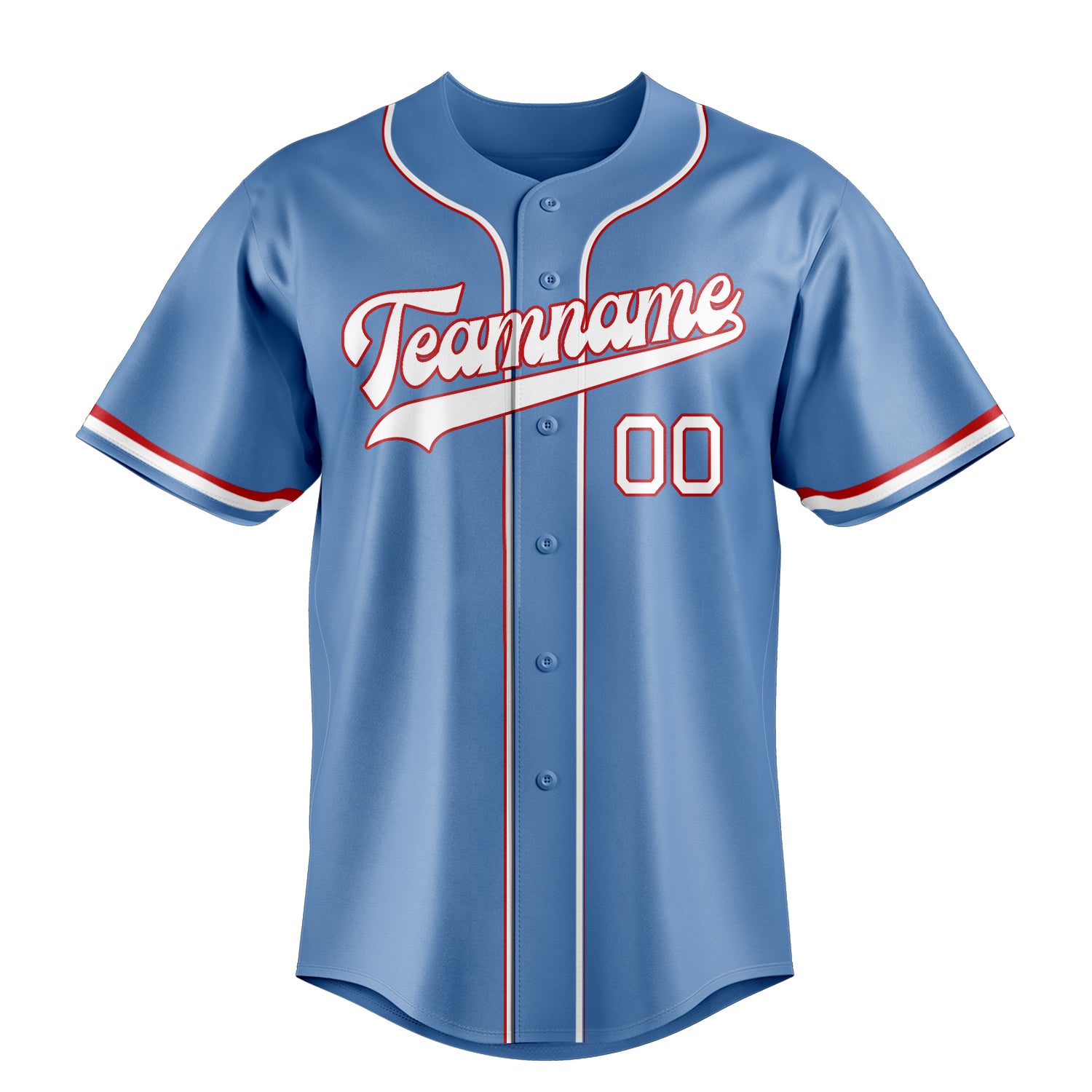 Personalized Light Blue & White Color Fan Baseball Jersey