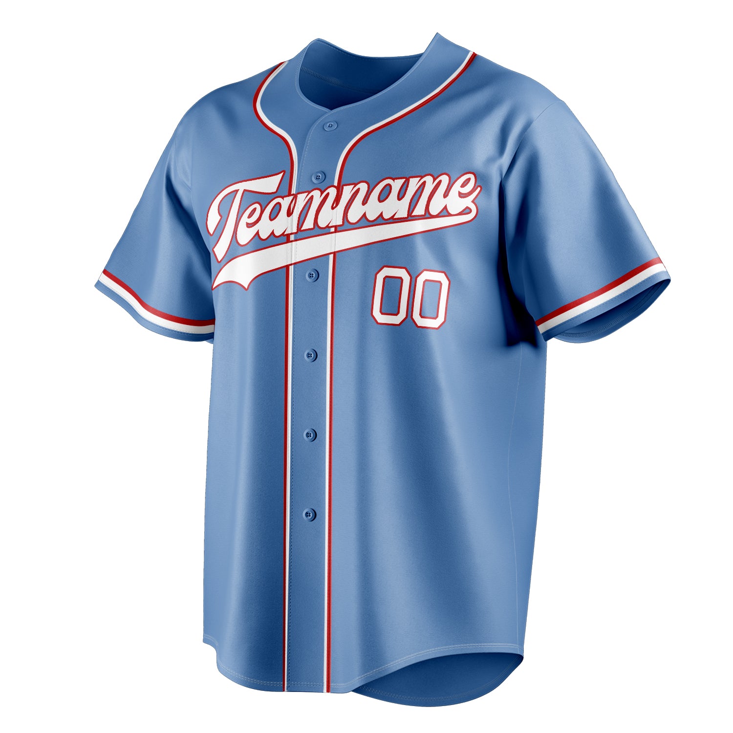 Personalized Light Blue & White Color Fan Baseball Jersey