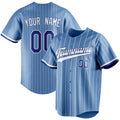 Personalized Light Blue & White White Pinstripe Fan Baseball Jersey BB01240531WY471