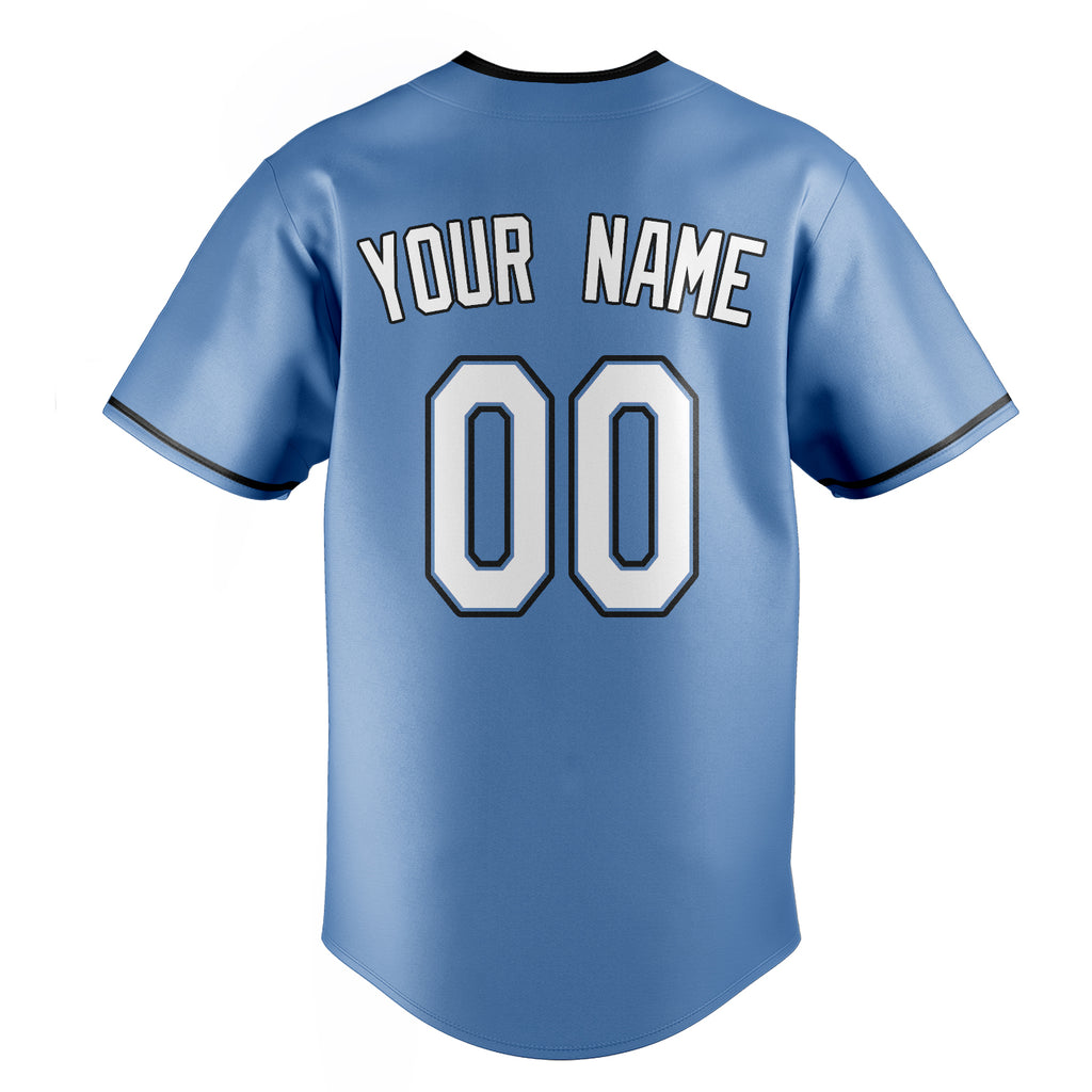 Personalized Light Blue & White Color Fan Baseball Jersey