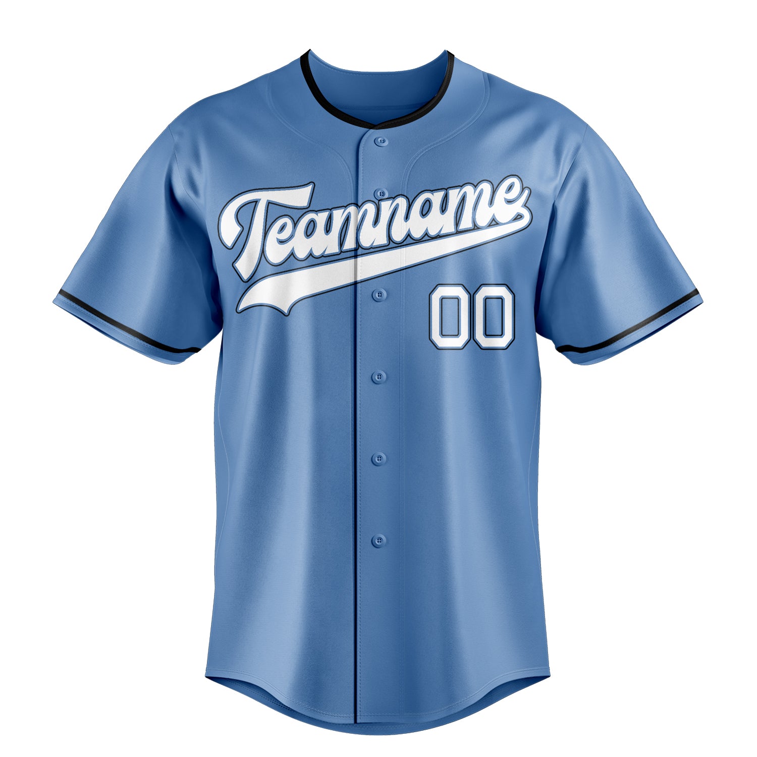 Personalized Light Blue & White Color Fan Baseball Jersey