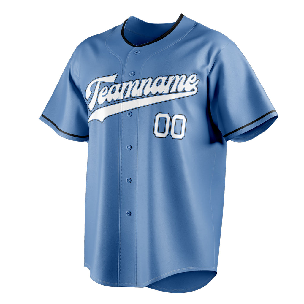 Personalized Light Blue & White Color Fan Baseball Jersey