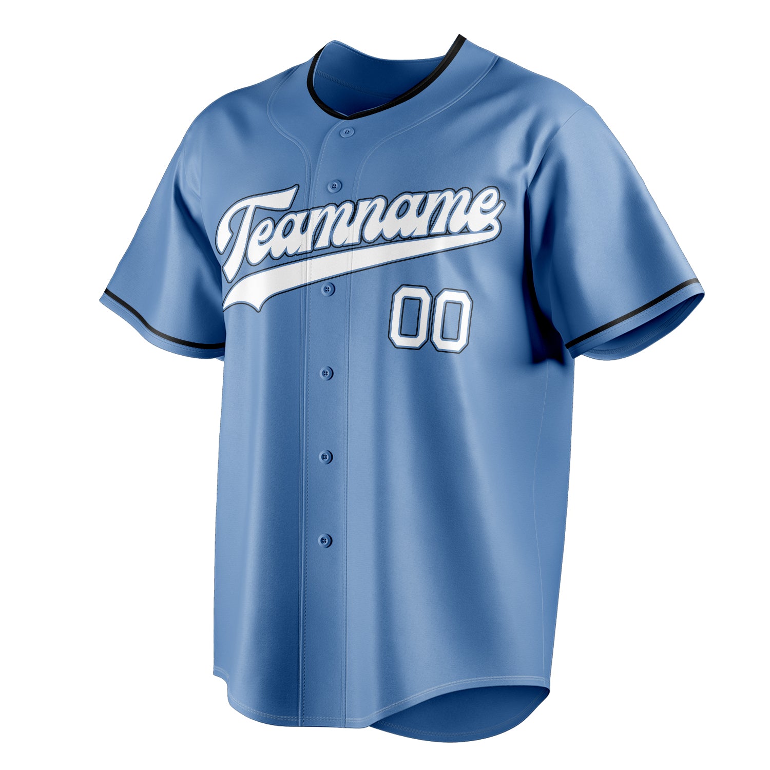 Personalized Light Blue & White Color Fan Baseball Jersey