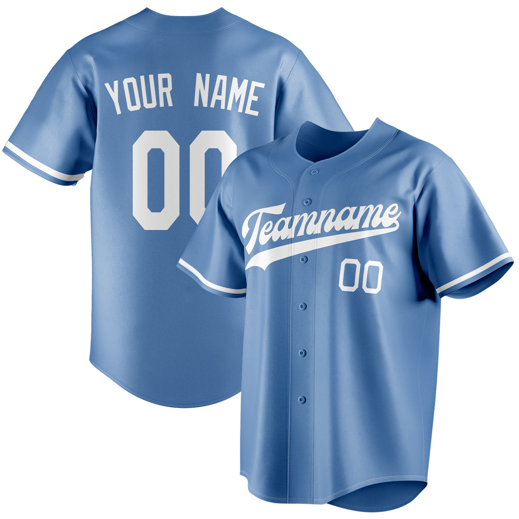 Personalized Light Blue & White Color Fan Baseball Jersey BB01240531WY473